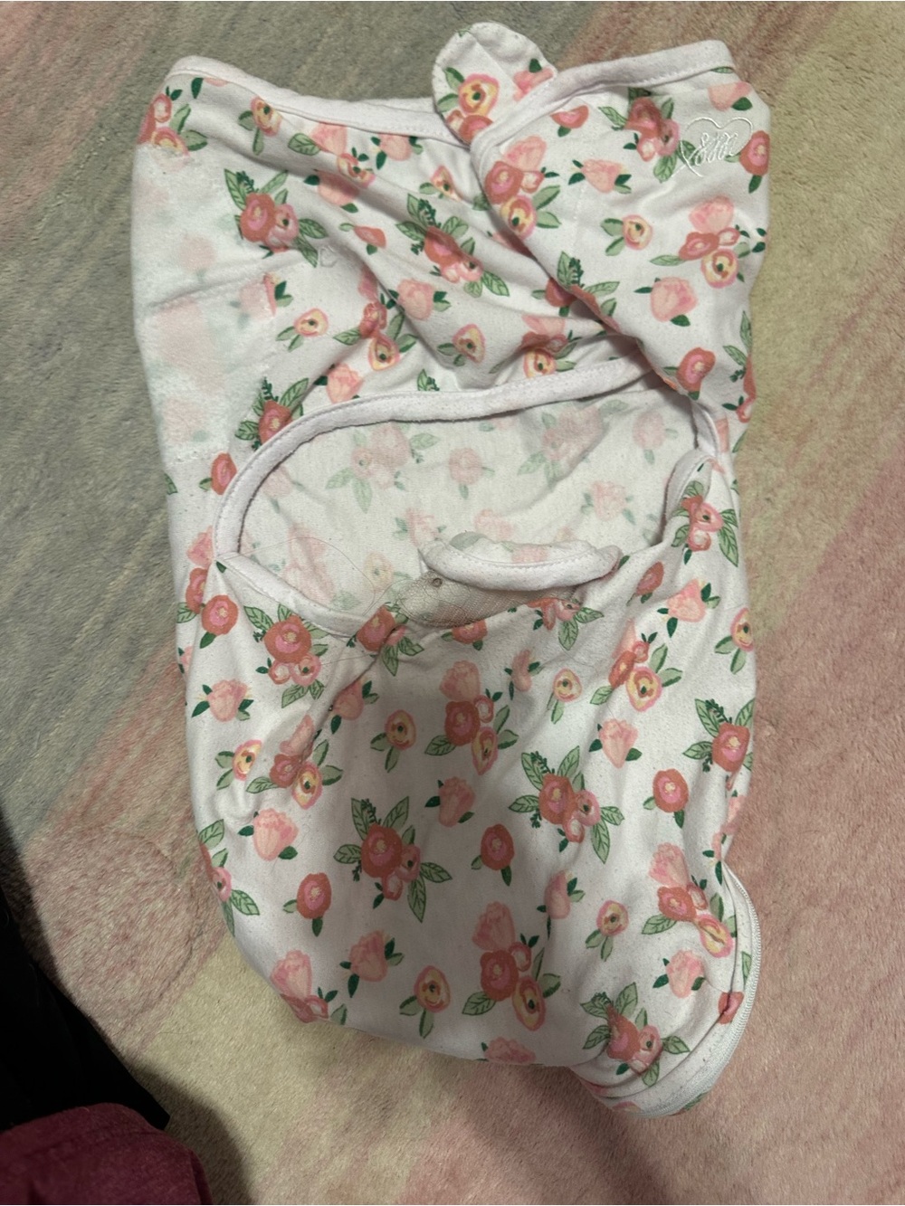 Floral Pink Baby Swaddle Blanket - Soft Cotton